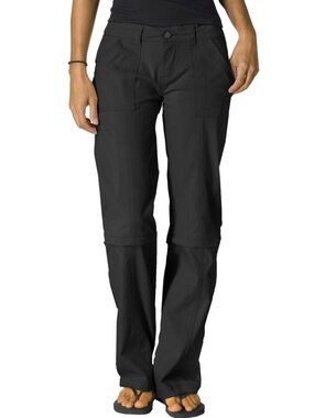 Prana Monarch Convertible Pants Women's Black Straight-Leg Size 6